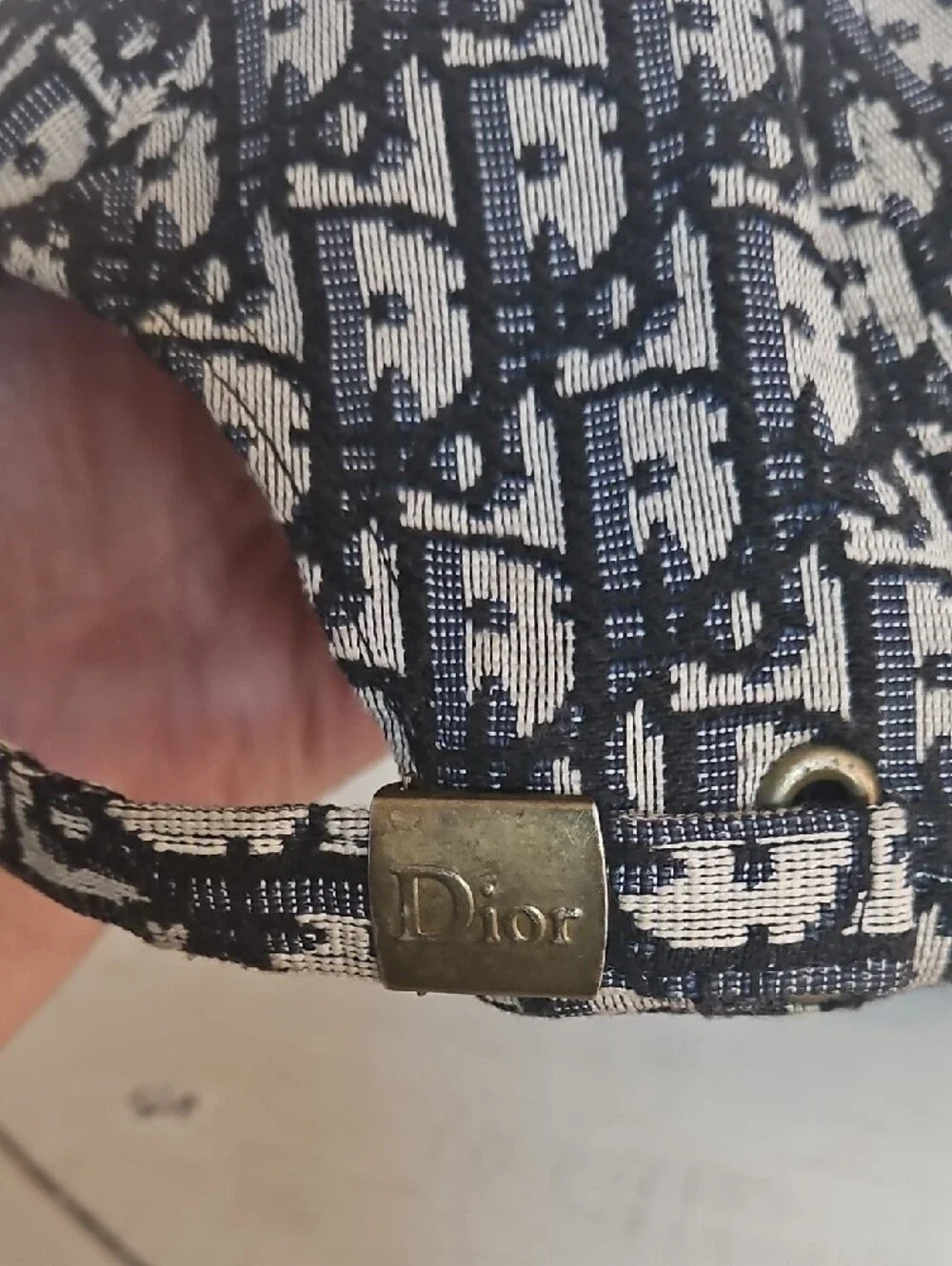 Christian Dior Vintage Monogram Navy and White Baseball Cap